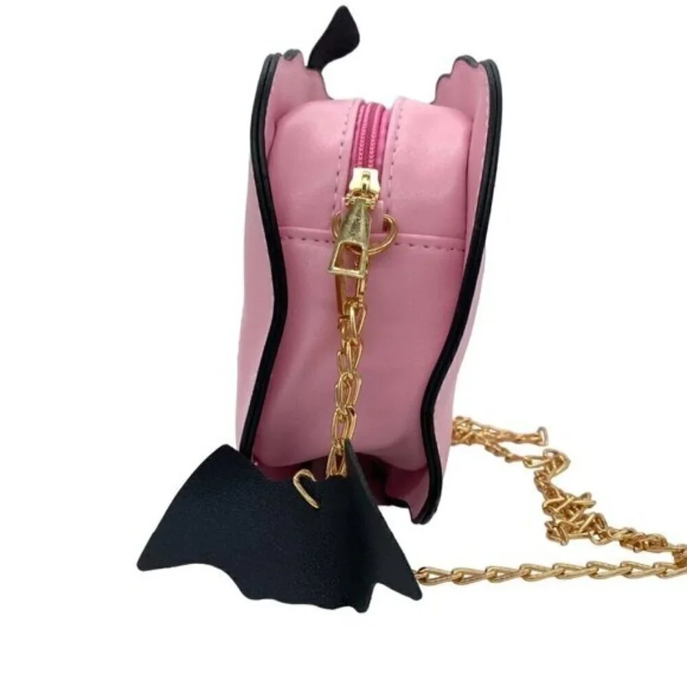 Pink Pumpkin Jack-O-Lantern Crossbody Bag Purse